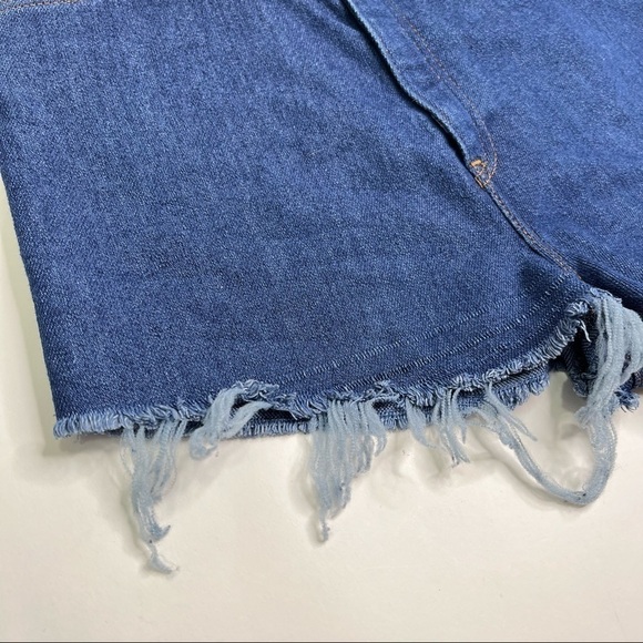 VINTAGE Levi’s High Waist Floral Pocket Orange Tab Raw Hem Booty Short Shorts - Picture 5 of 12